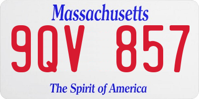 MA license plate 9QV857