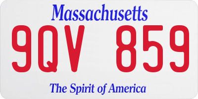 MA license plate 9QV859