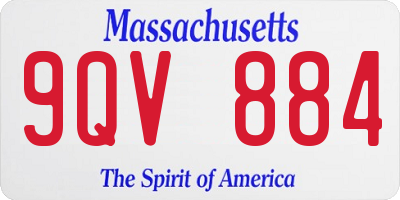MA license plate 9QV884