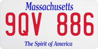 MA license plate 9QV886