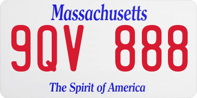 MA license plate 9QV888