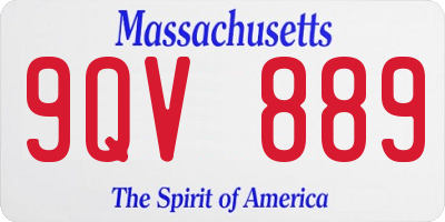 MA license plate 9QV889