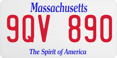 MA license plate 9QV890
