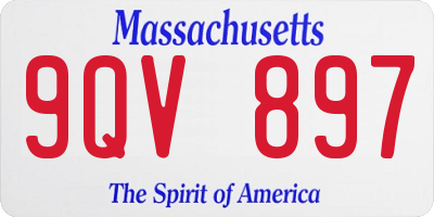 MA license plate 9QV897