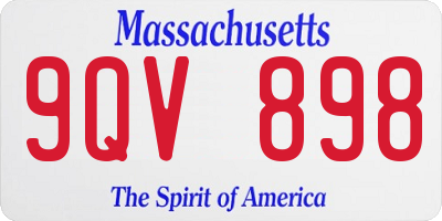MA license plate 9QV898