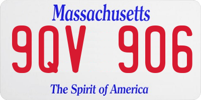 MA license plate 9QV906