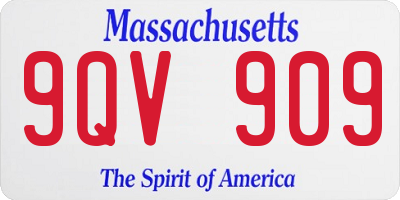 MA license plate 9QV909