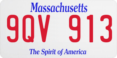 MA license plate 9QV913