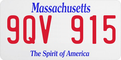 MA license plate 9QV915