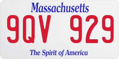 MA license plate 9QV929