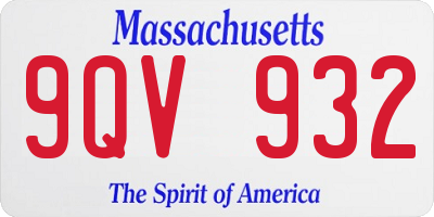 MA license plate 9QV932