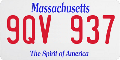 MA license plate 9QV937