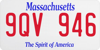 MA license plate 9QV946