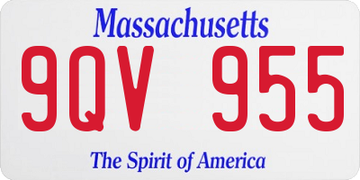 MA license plate 9QV955
