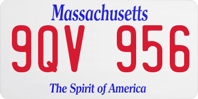 MA license plate 9QV956