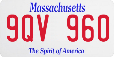 MA license plate 9QV960