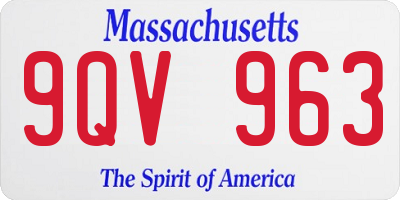 MA license plate 9QV963
