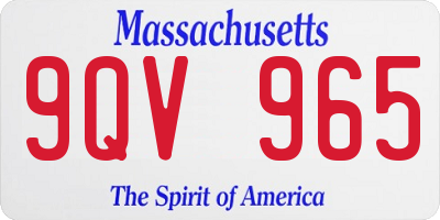 MA license plate 9QV965