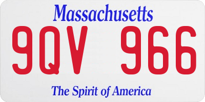 MA license plate 9QV966