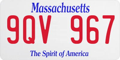 MA license plate 9QV967