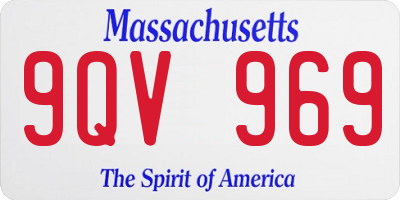 MA license plate 9QV969