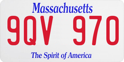 MA license plate 9QV970