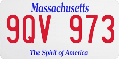 MA license plate 9QV973