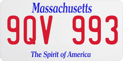 MA license plate 9QV993