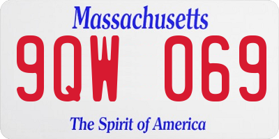 MA license plate 9QW069