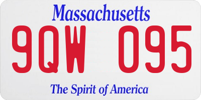MA license plate 9QW095