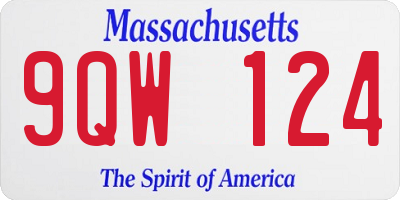 MA license plate 9QW124