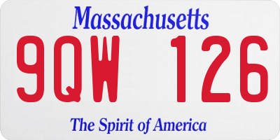 MA license plate 9QW126