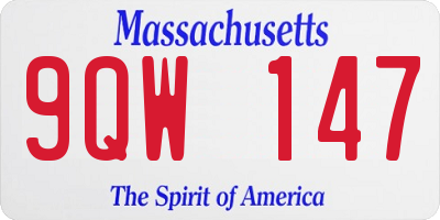 MA license plate 9QW147