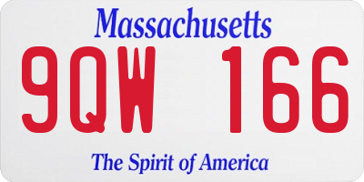 MA license plate 9QW166