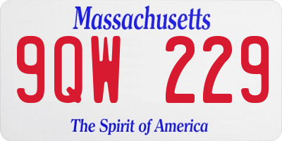MA license plate 9QW229
