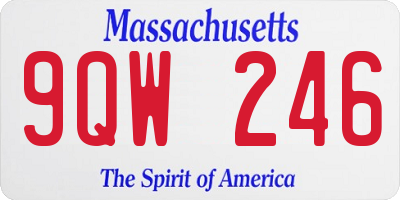 MA license plate 9QW246