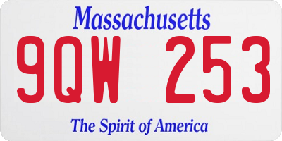 MA license plate 9QW253