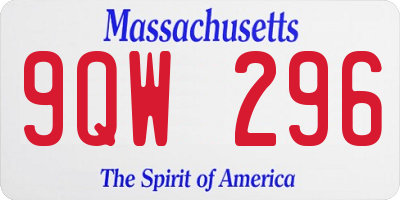 MA license plate 9QW296