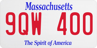 MA license plate 9QW400