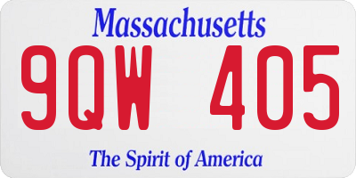 MA license plate 9QW405