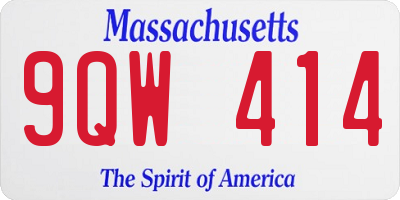 MA license plate 9QW414