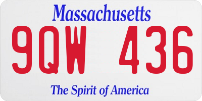 MA license plate 9QW436