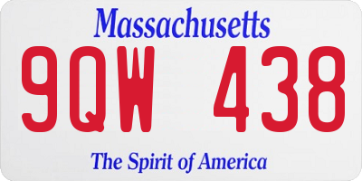 MA license plate 9QW438