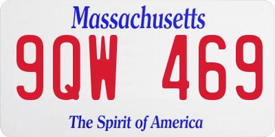 MA license plate 9QW469