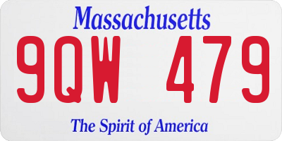 MA license plate 9QW479