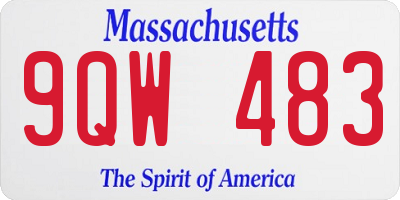 MA license plate 9QW483