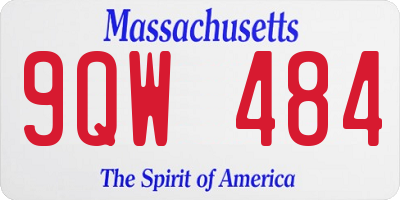 MA license plate 9QW484