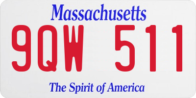 MA license plate 9QW511