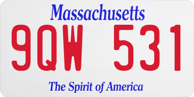 MA license plate 9QW531