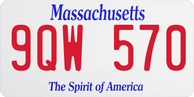 MA license plate 9QW570